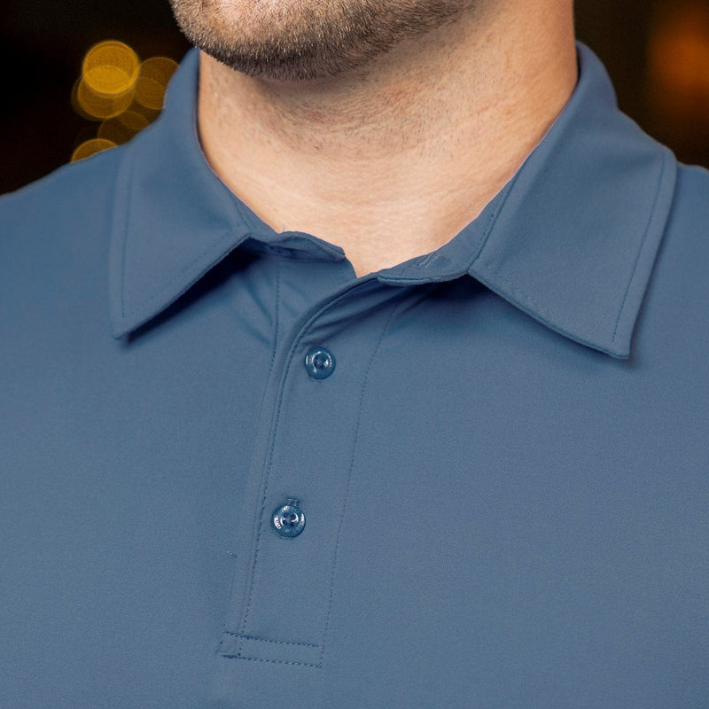 RSVLTS Seafarer Commuter Long Sleeve Polo in Blue — detail 7