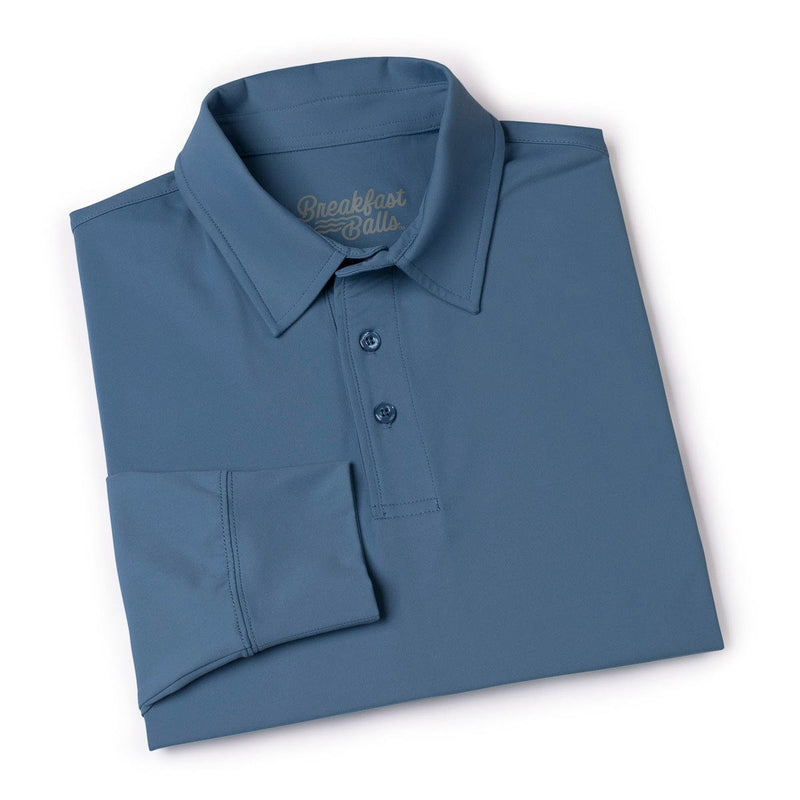 RSVLTS Seafarer Commuter Long Sleeve Polo in Blue — detail 9