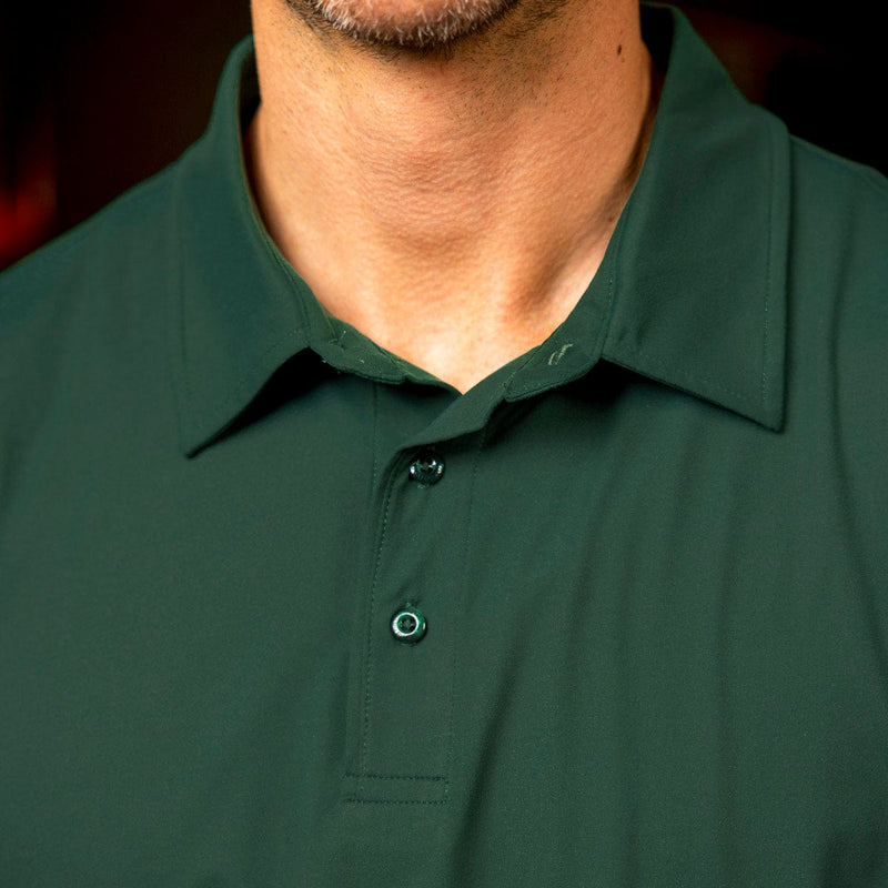 RSVLTS Smoke Pine Commuter Long Sleeve Polo in Green — detail 7