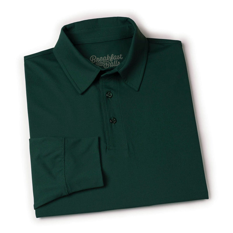 RSVLTS Smoke Pine Commuter Long Sleeve Polo in Green — detail 9