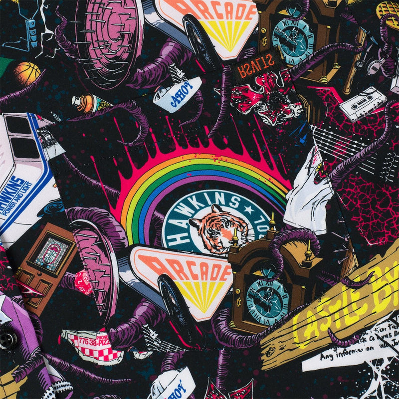 RSVLTS Dimensions Collide KUNUFLEX Short Sleeve Shirt in Black — detail 3