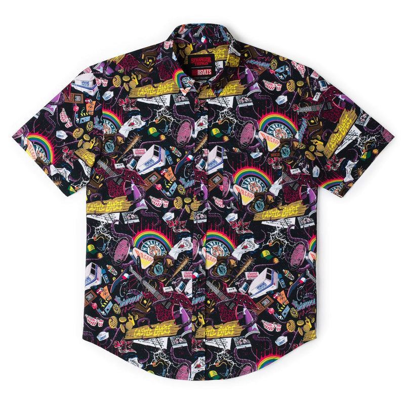 RSVLTS Dimensions Collide KUNUFLEX Short Sleeve Shirt in Black — detail 5