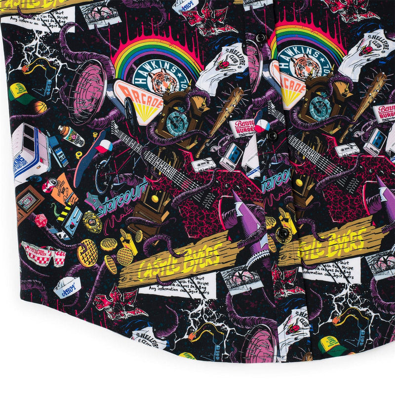 RSVLTS Dimensions Collide KUNUFLEX Short Sleeve Shirt in Black — detail 7