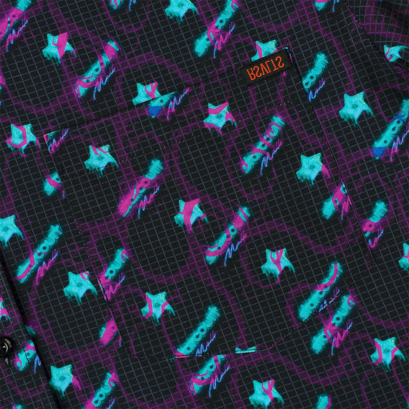 RSVLTS Battle of Starcourt KUNUFLEX Short Sleeve Shirt in Black — detail 2