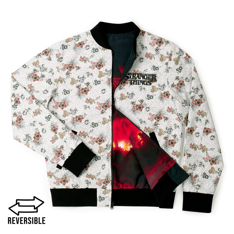 RSVLTS Mind Flayer Mayhem Reversible Bomber Jacket in Blue — front view