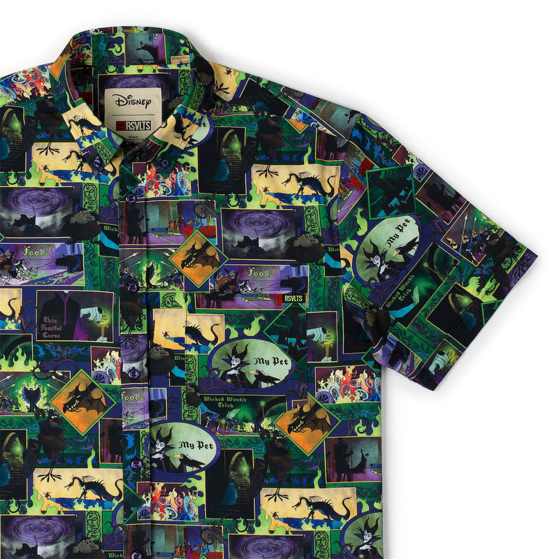 RSVLTS Mistress of All Evil KUNUFLEX Short Sleeve Shirt in Green — front view
