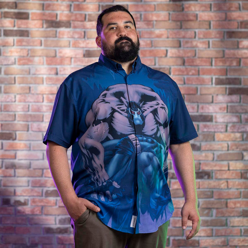 RSVLTS Breaking Bat KUNUFLEX Short Sleeve Shirt in Blue — detail 2