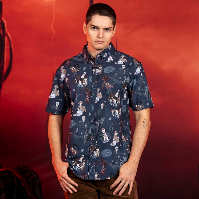 RSVLTS Something Is Coming KUNUFLEX Short Sleeve Shirt in Blue — detail 2