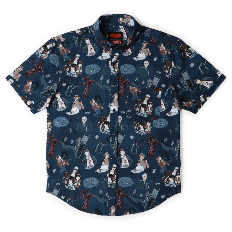 RSVLTS Something Is Coming KUNUFLEX Short Sleeve Shirt in Blue — detail 5