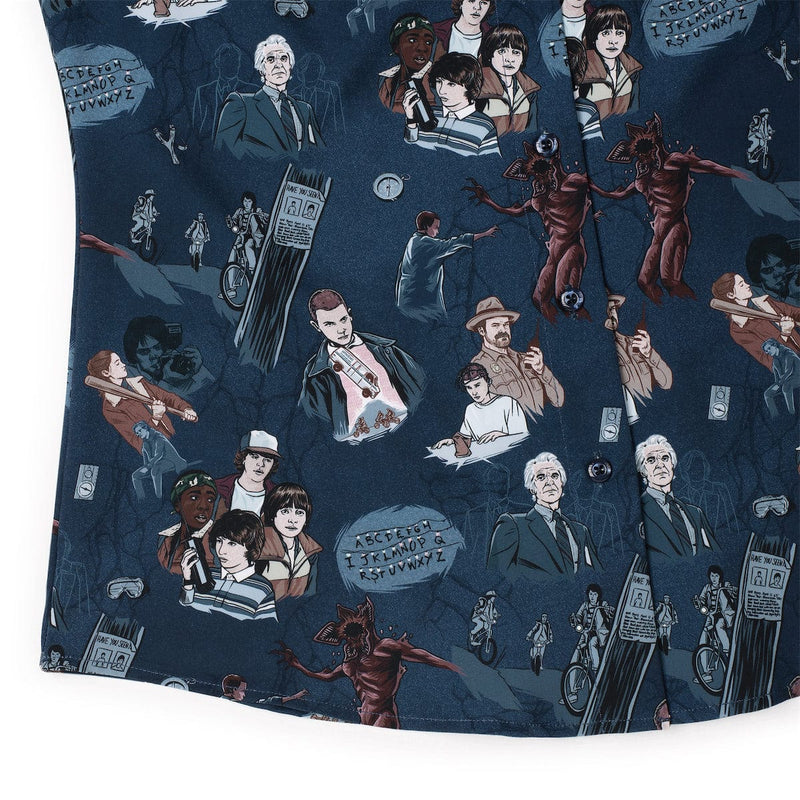 RSVLTS Something Is Coming Women's KUNUFLEX Short Sleeve Shirt in Blue — detail 7