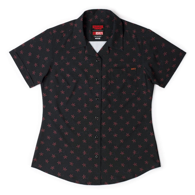 RSVLTS Demogarden Women's KUNUFLEX Short Sleeve Shirt in Black — detail 2
