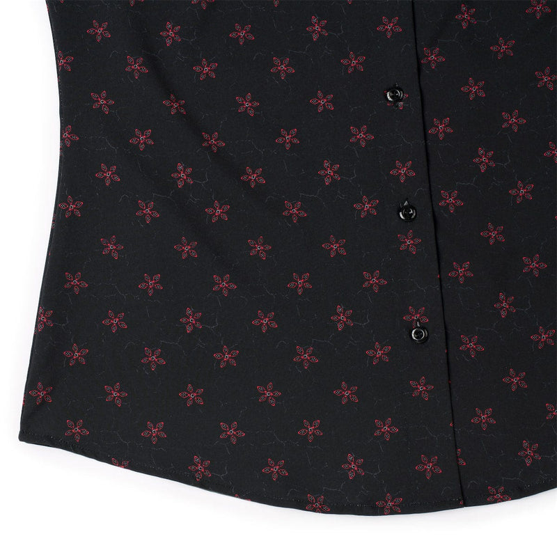 RSVLTS Demogarden Women's KUNUFLEX Short Sleeve Shirt in Black — detail 5