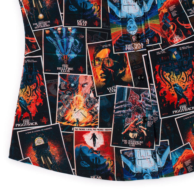 RSVLTS The Art of Four Women's KUNUFLEX Short Sleeve Shirt in Black — detail 5