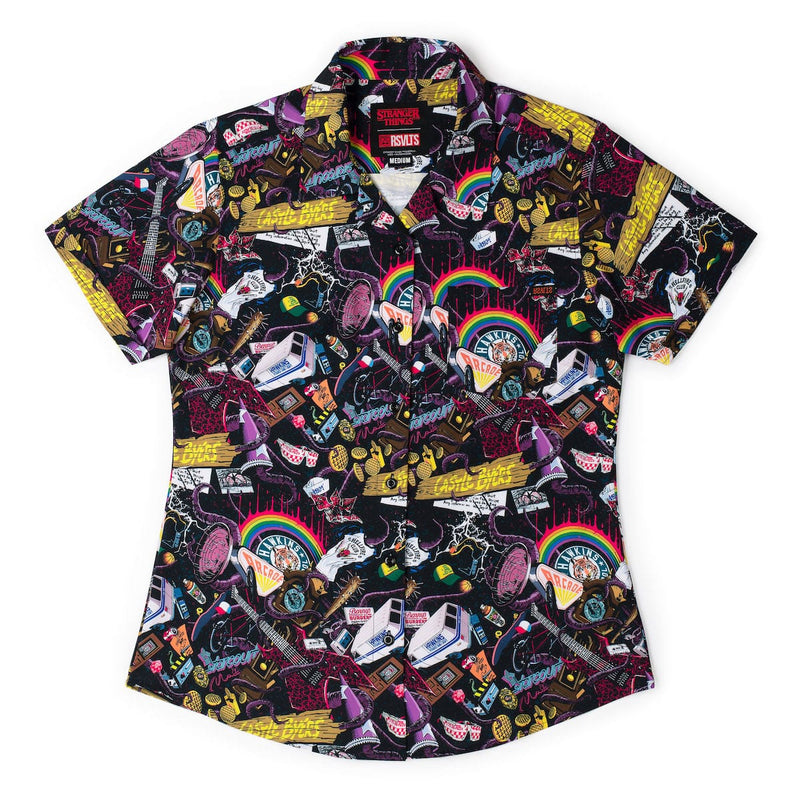 RSVLTS Dimensions Collide Women's KUNUFLEX Short Sleeve Shirt in Black — detail 2