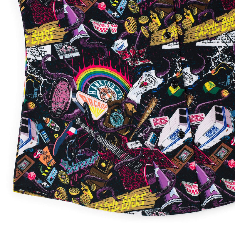 RSVLTS Dimensions Collide Women's KUNUFLEX Short Sleeve Shirt in Black — detail 7