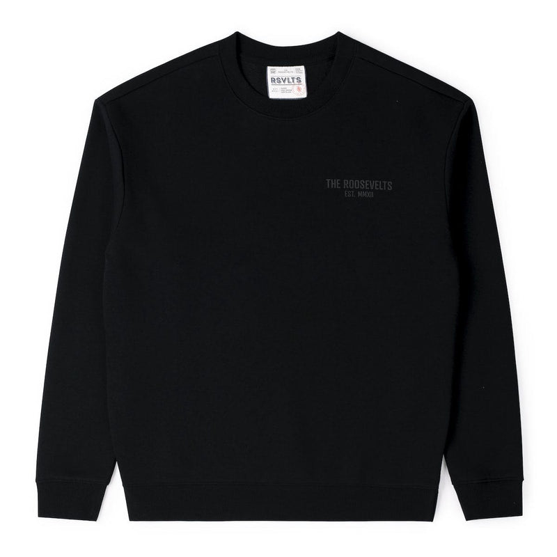 RSVLTS Roosevelts Stealth Crewneck Sweatshirt in Black — detail 2