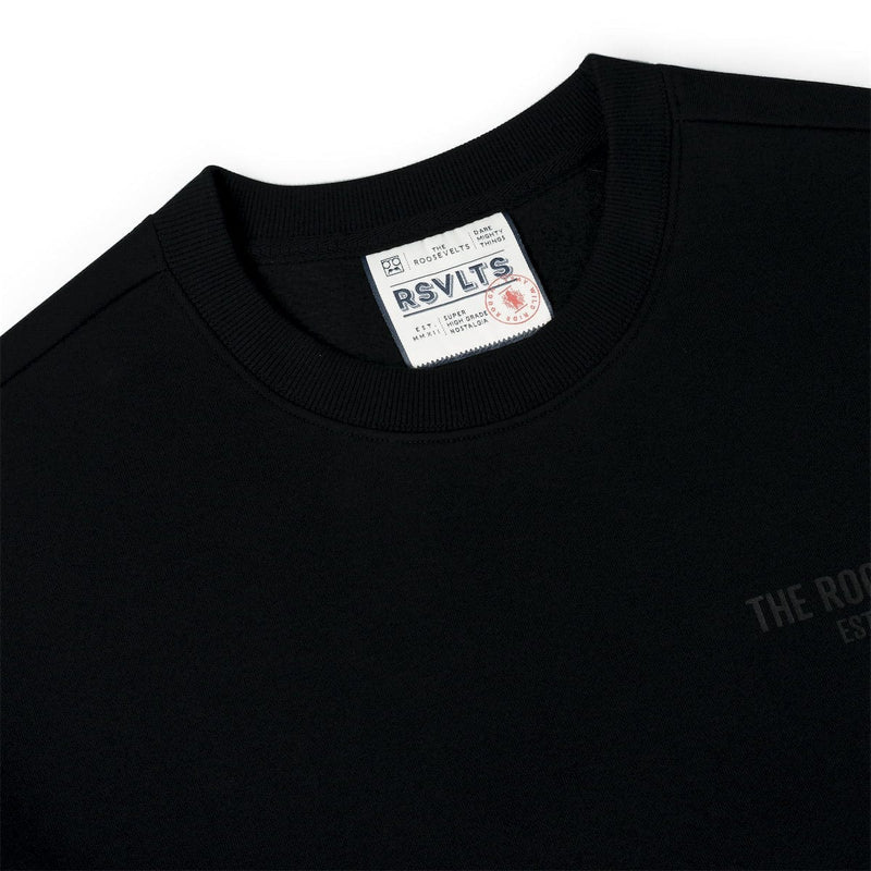 RSVLTS Roosevelts Stealth Crewneck Sweatshirt in Black — detail 4