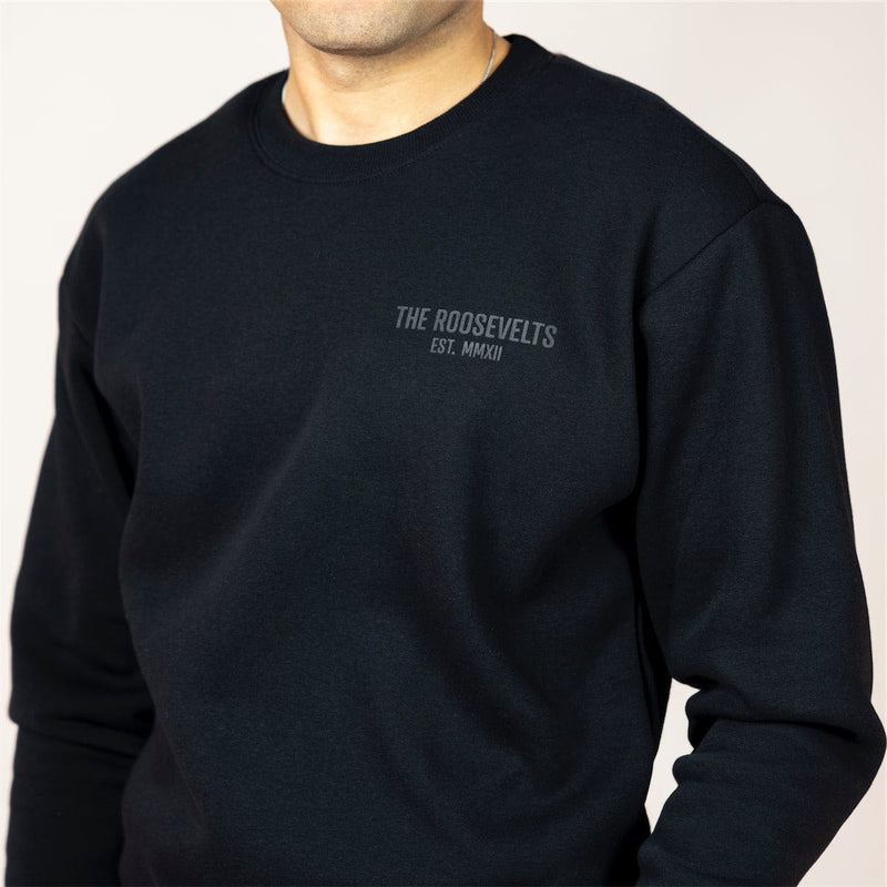 RSVLTS Roosevelts Stealth Crewneck Sweatshirt in Black — detail 5