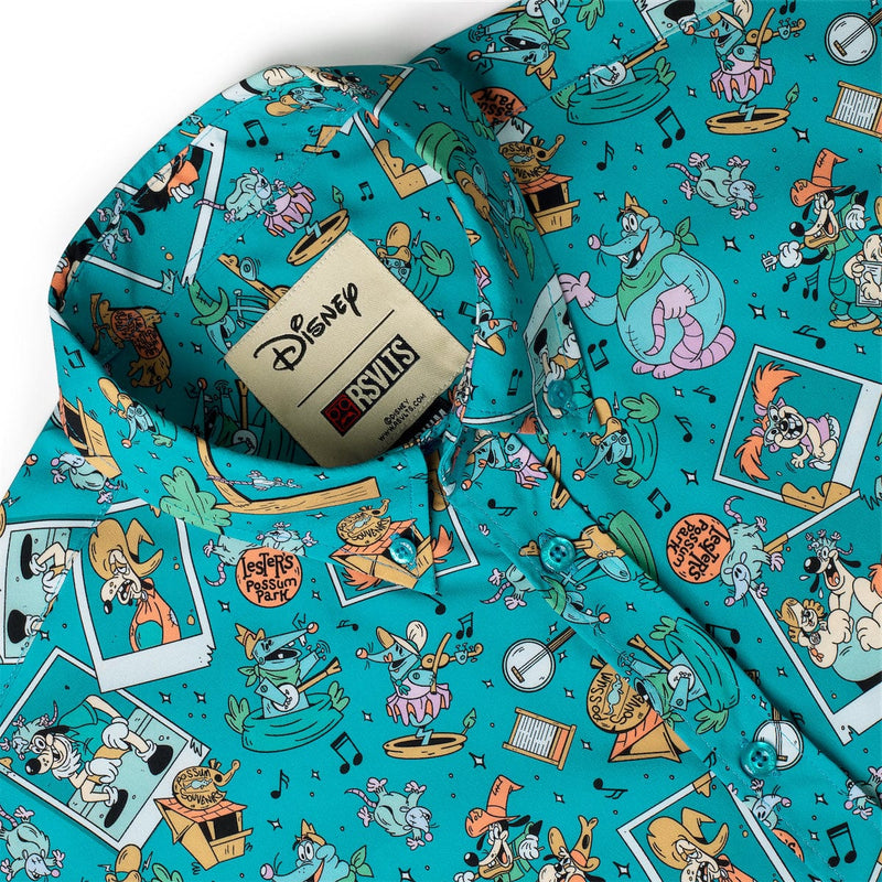 RSVLTS Lester’s Possum Park KUNUFLEX Short Sleeve Shirt in Green — detail 2