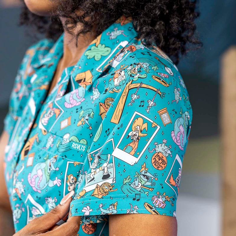 RSVLTS Lester’s Possum Park Women's KUNUFLEX Short Sleeve Shirt in Green — detail 2