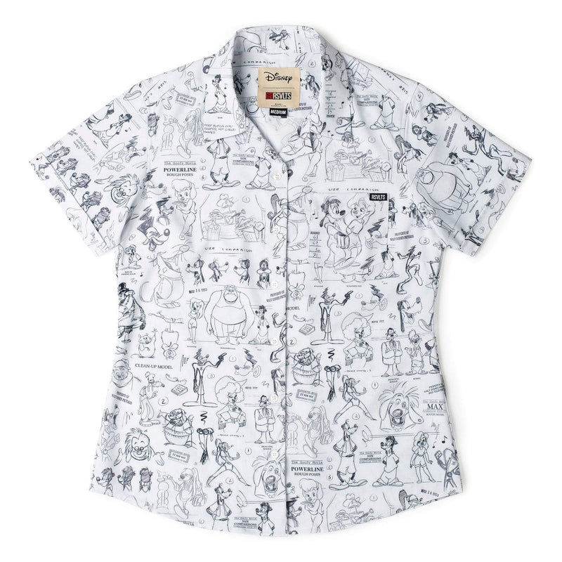 RSVLTS Art of A Goofy Movie Women's KUNUFLEX Short Sleeve Shirt in White — detail 2