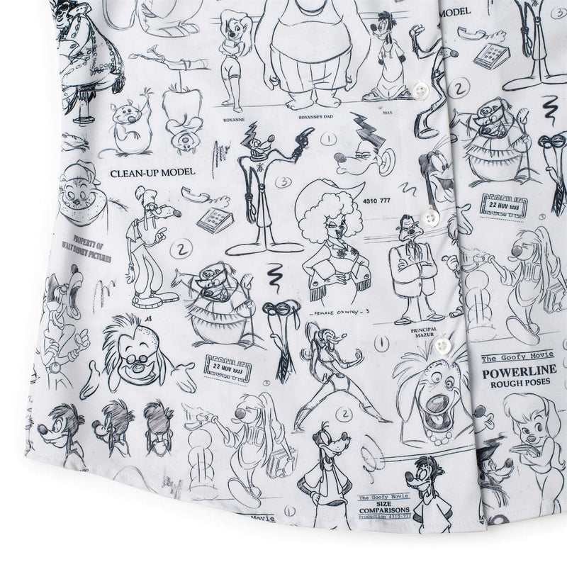 RSVLTS Art of A Goofy Movie Women's KUNUFLEX Short Sleeve Shirt in White — detail 7