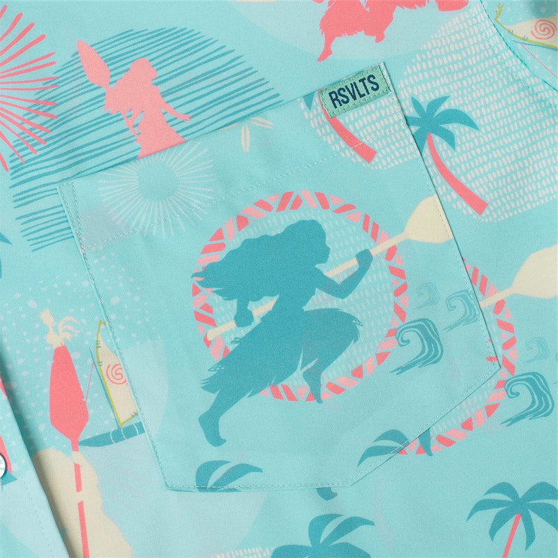 RSVLTS Wayfinding KUNUFLEX Short Sleeve Shirt in Blue — detail 3