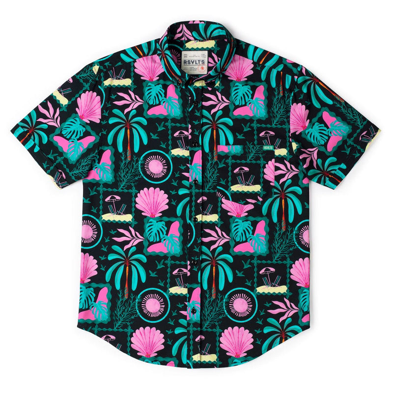 RSVLTS Miami Vibes KUNUFLEX Short Sleeve Shirt in Multicolor — detail 5