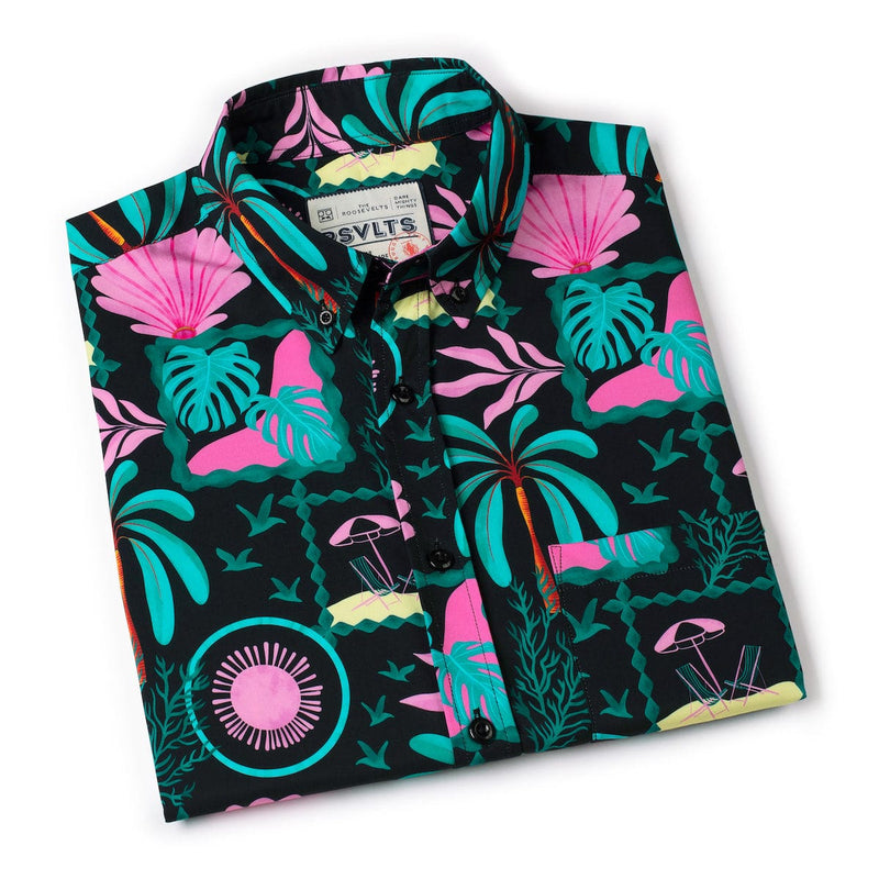 RSVLTS Miami Vibes KUNUFLEX Short Sleeve Shirt in Multicolor — detail 8