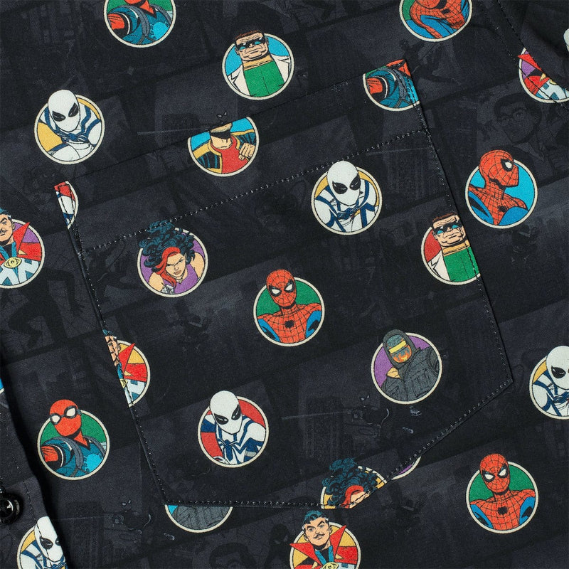 RSVLTS Allies and Archenemies KUNUFLEX Short Sleeve Shirt in Black — detail 3