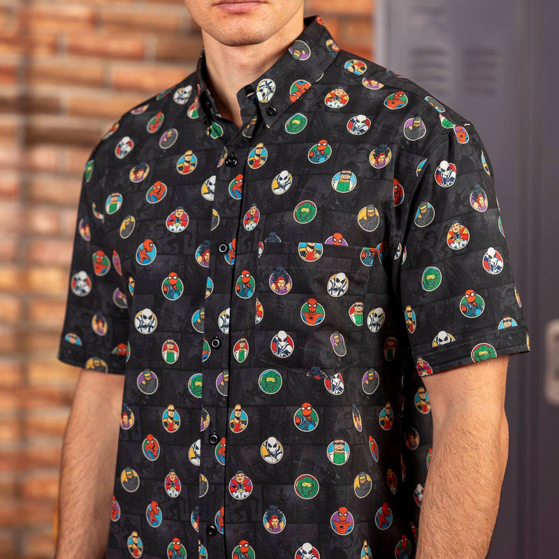 RSVLTS Allies and Archenemies KUNUFLEX Short Sleeve Shirt in Black — detail 4