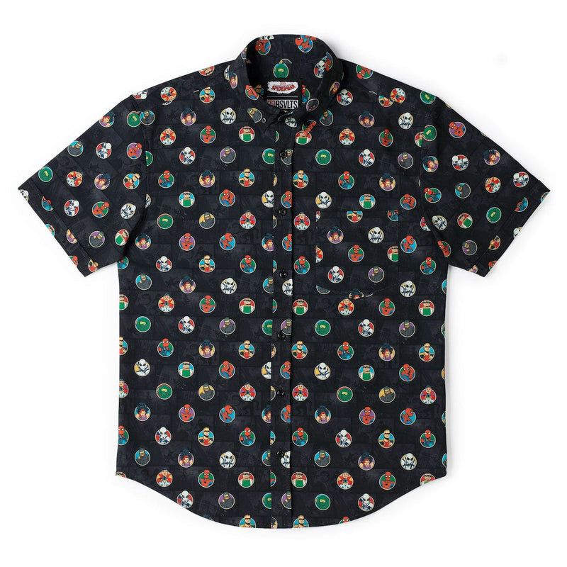 RSVLTS Allies and Archenemies KUNUFLEX Short Sleeve Shirt in Black — detail 5