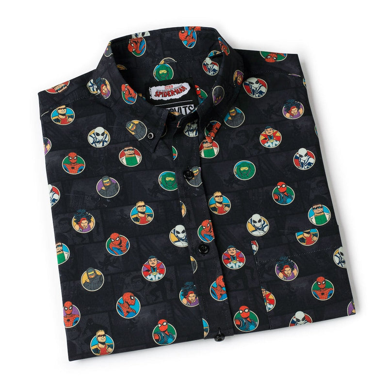 RSVLTS Allies and Archenemies KUNUFLEX Short Sleeve Shirt in Black — detail 8