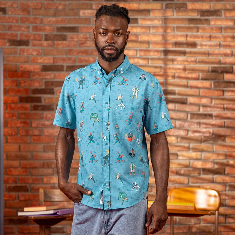 RSVLTS After-School Activities KUNUFLEX Short Sleeve Shirt in Blue — detail 2