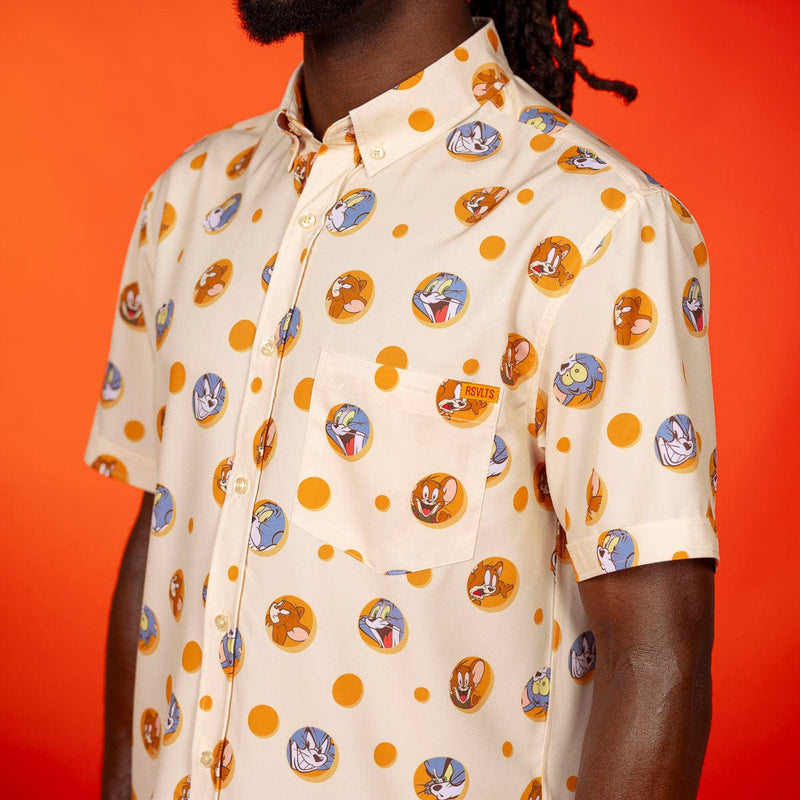 RSVLTS Swiss Cheesin’ KUNUFLEX Short Sleeve Shirt in Yellow — detail 4