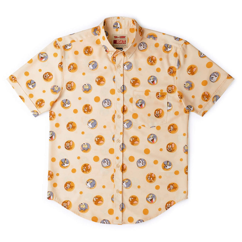 RSVLTS Swiss Cheesin’ KUNUFLEX Short Sleeve Shirt in Yellow — detail 5
