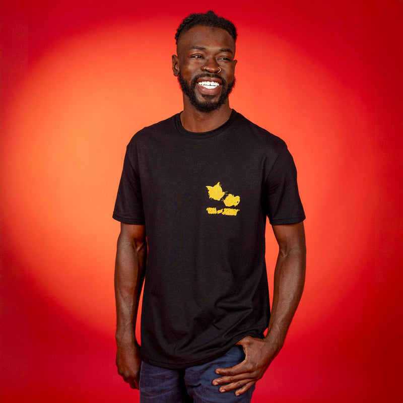 RSVLTS Cheesy Troublemakers Crewneck Tee in Black — detail 2