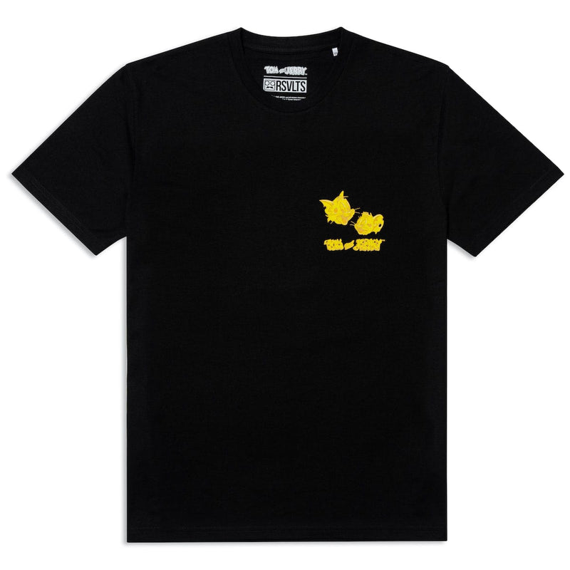 RSVLTS Cheesy Troublemakers Crewneck Tee in Black — detail 3