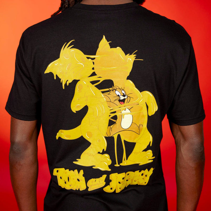RSVLTS Cheesy Troublemakers Crewneck Tee in Black — detail 5