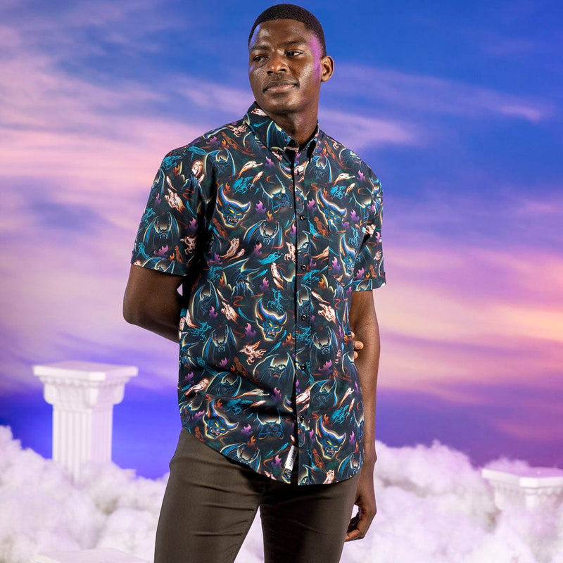 RSVLTS Fright on Bald Mountain KUNUFLEX Short Sleeve Shirt in Multicolor — detail 2