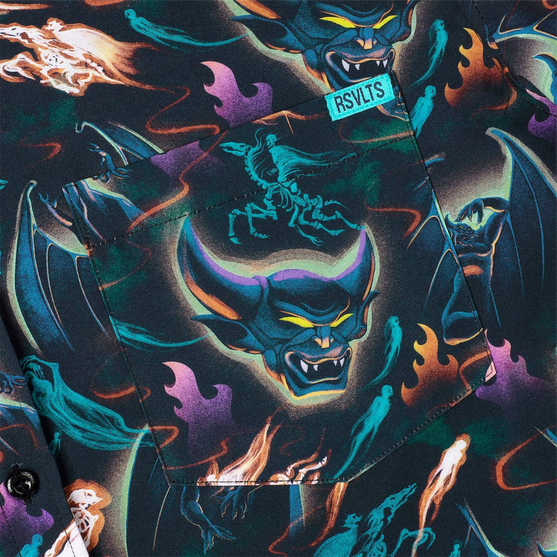 RSVLTS Fright on Bald Mountain KUNUFLEX Short Sleeve Shirt in Multicolor — detail 3
