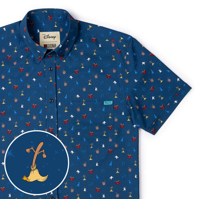 RSVLTS Lil Sorcery KUNUFLEX Short Sleeve Shirt in Blue — front view