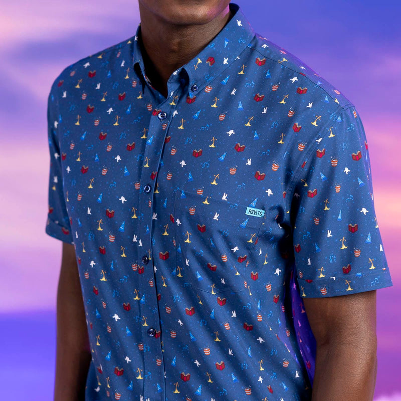 RSVLTS Lil Sorcery KUNUFLEX Short Sleeve Shirt in Blue — detail 2