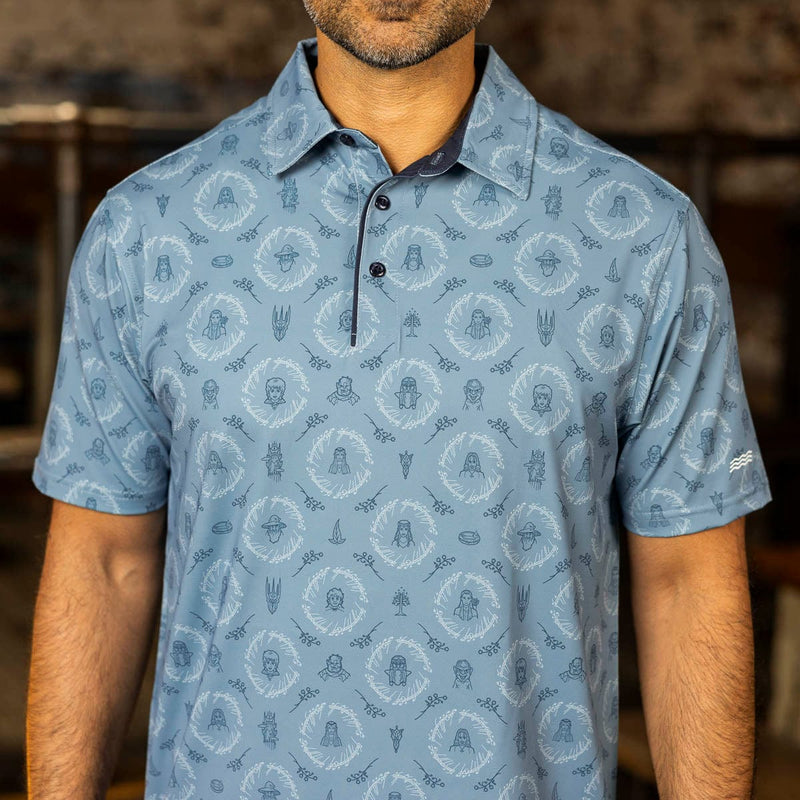 RSVLTS Middle-earth Medley All-Day Polo in Blue — detail 3