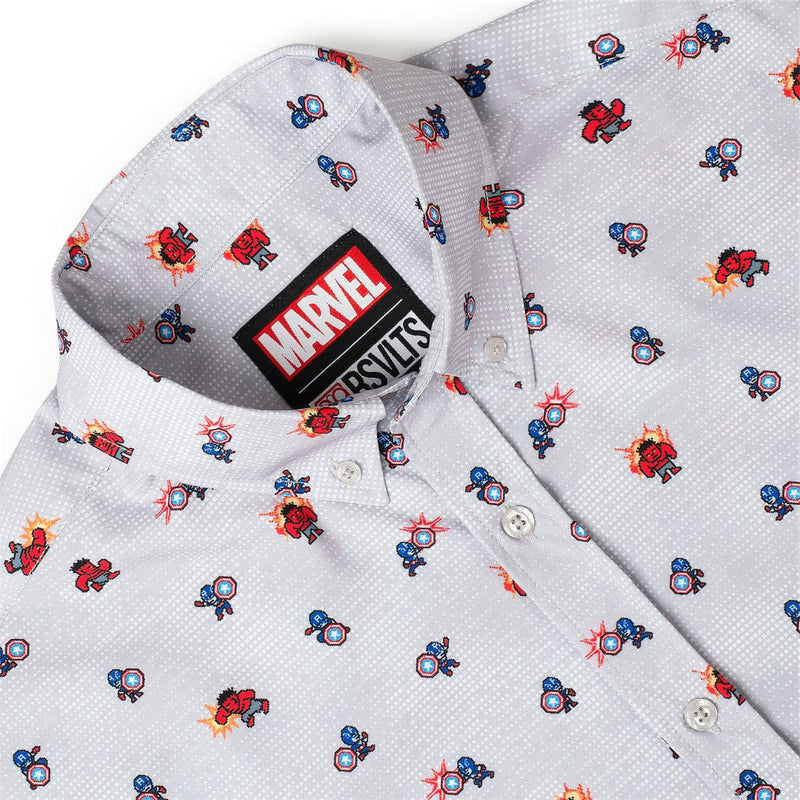 RSVLTS Red Fightin' Blue KUNUFLEX Short Sleeve Shirt in White — detail 6