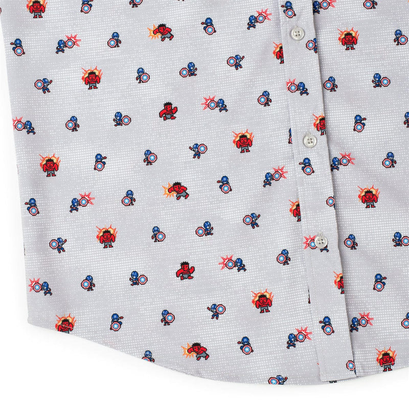 RSVLTS Red Fightin' Blue KUNUFLEX Short Sleeve Shirt in White — detail 7