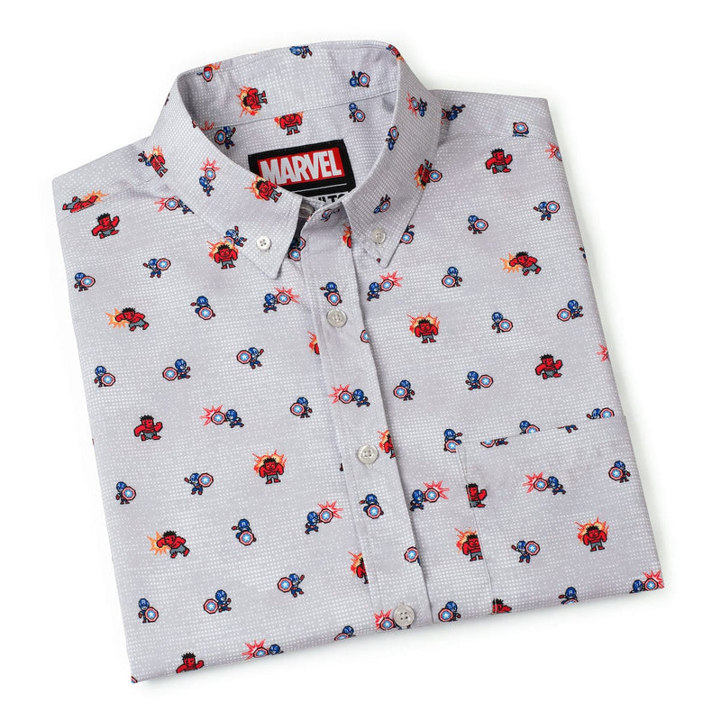 RSVLTS Red Fightin' Blue KUNUFLEX Short Sleeve Shirt in White — detail 8