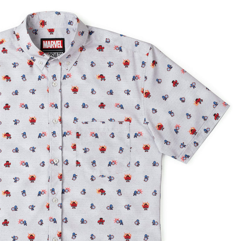 RSVLTS Red Fightin' Blue KUNUFLEX Short Sleeve Shirt in White — detail 9