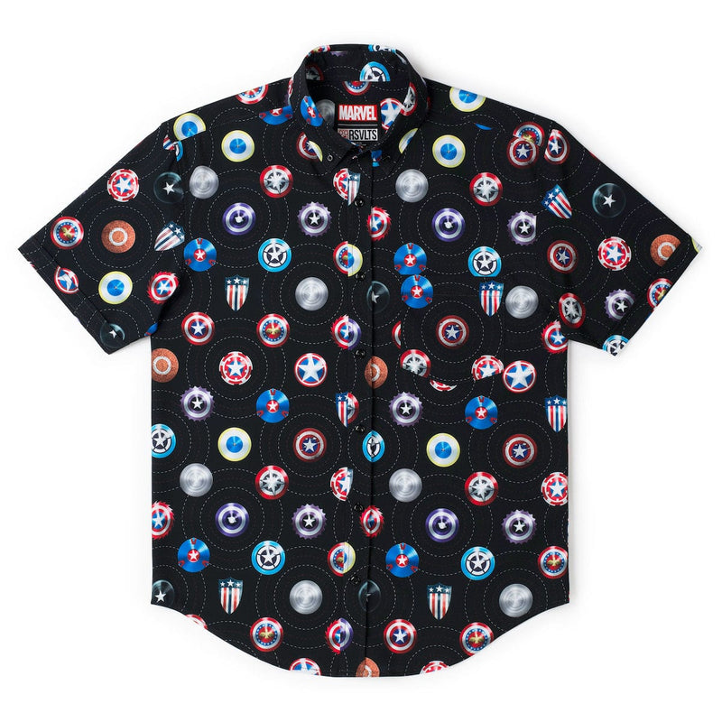 RSVLTS Wield the Shield KUNUFLEX Short Sleeve Shirt in Black — detail 5