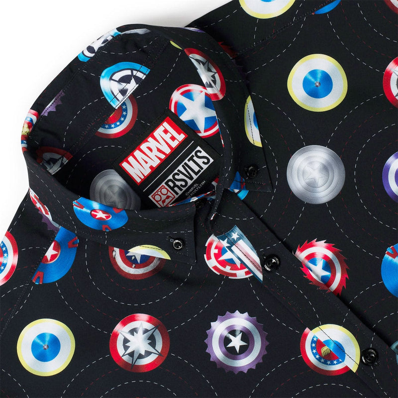 RSVLTS Wield the Shield KUNUFLEX Short Sleeve Shirt in Black — detail 6